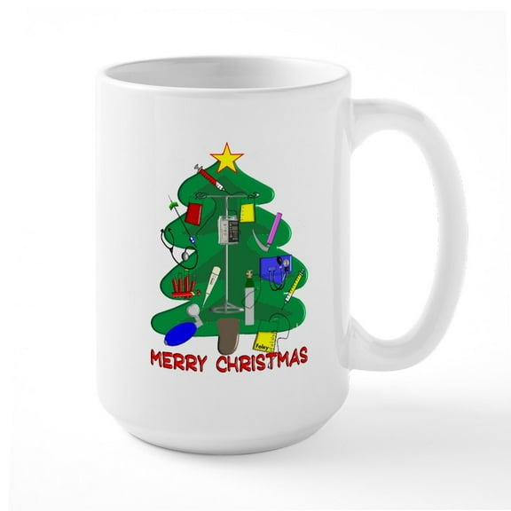 CafePress - Nurse Christmas Large Mug - 15 oz Ceramic Large White Novelty Mug