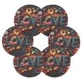 thumbnail image 2 of Haosy Set of 6 Drink Woven Coaster with Holder Heat Resistant Non-Slip Bar Coasters 4 Inches Love Made Of Colorful Flowers, 2 of 7