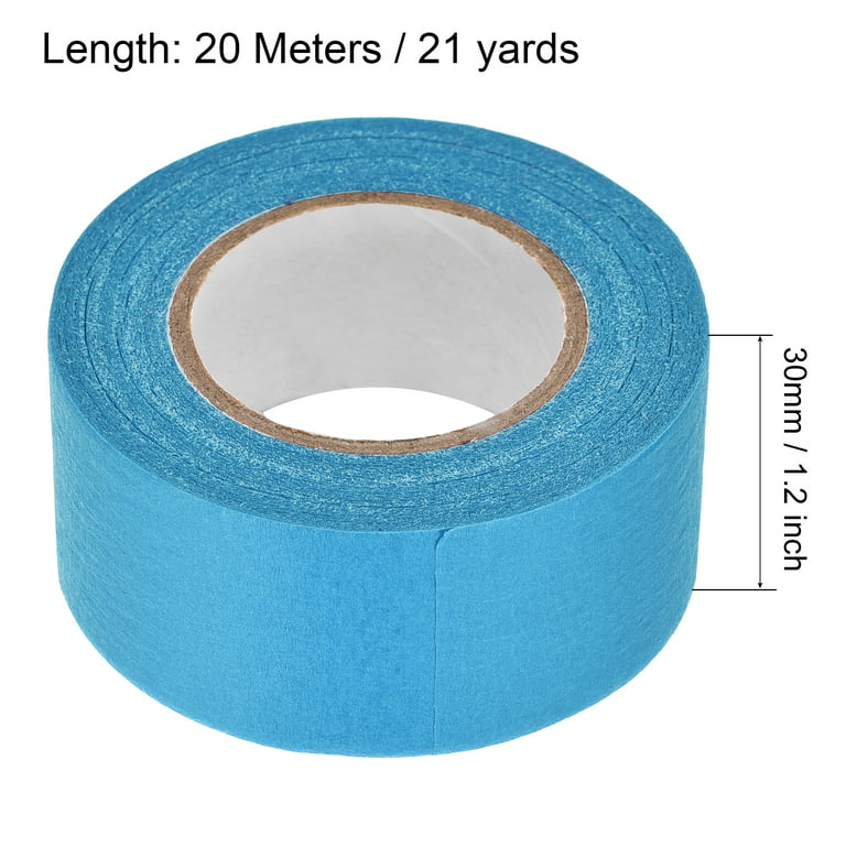 Uxcell 3Pcs 30mm 1.2 inch Wide 20m 21 Yards Masking Tape Painters Tape  Rolls Light Blue