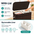 thumbnail image 3 of MEHOOM 100L Bamboo Laundry Hamper with Lid, Foldable Clothes Basket for Bedroom, Laundry Room, Small Spaces (Brown), 3 of 12