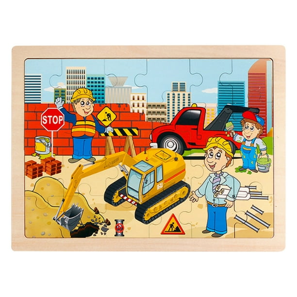 Fridja Wooden Jigsaw Puzzles for Kids Ages 35 Years Old 24 Pieces, Preschool Puzzle Toy Gift