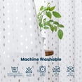 thumbnail image 2 of Sleep Zone Jacquard Semi Sheer Curtains 52×84in White, Silver Leaf Polka Pattern Pack of 2, 2 of 6