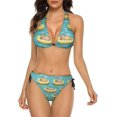 thumbnail image 1 of NICKSUN Women's Bikini Sets, Cute Print Two Piece Bathing Suits Sexy Halter Padded Bikini Swimsuits, 1 of 6