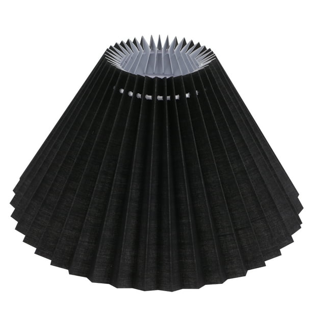 Pantalla de tela para dormitorio, pantalla de lámpara negra, decoración de pantalla de lámpara de mesa