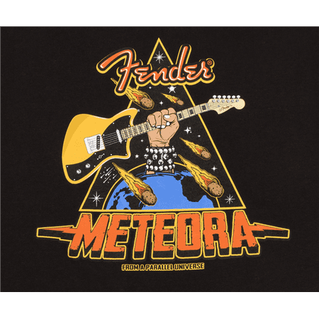 Genuine Fender Meteora Electric Guitar T-shirt in Black Size XL #9190113606