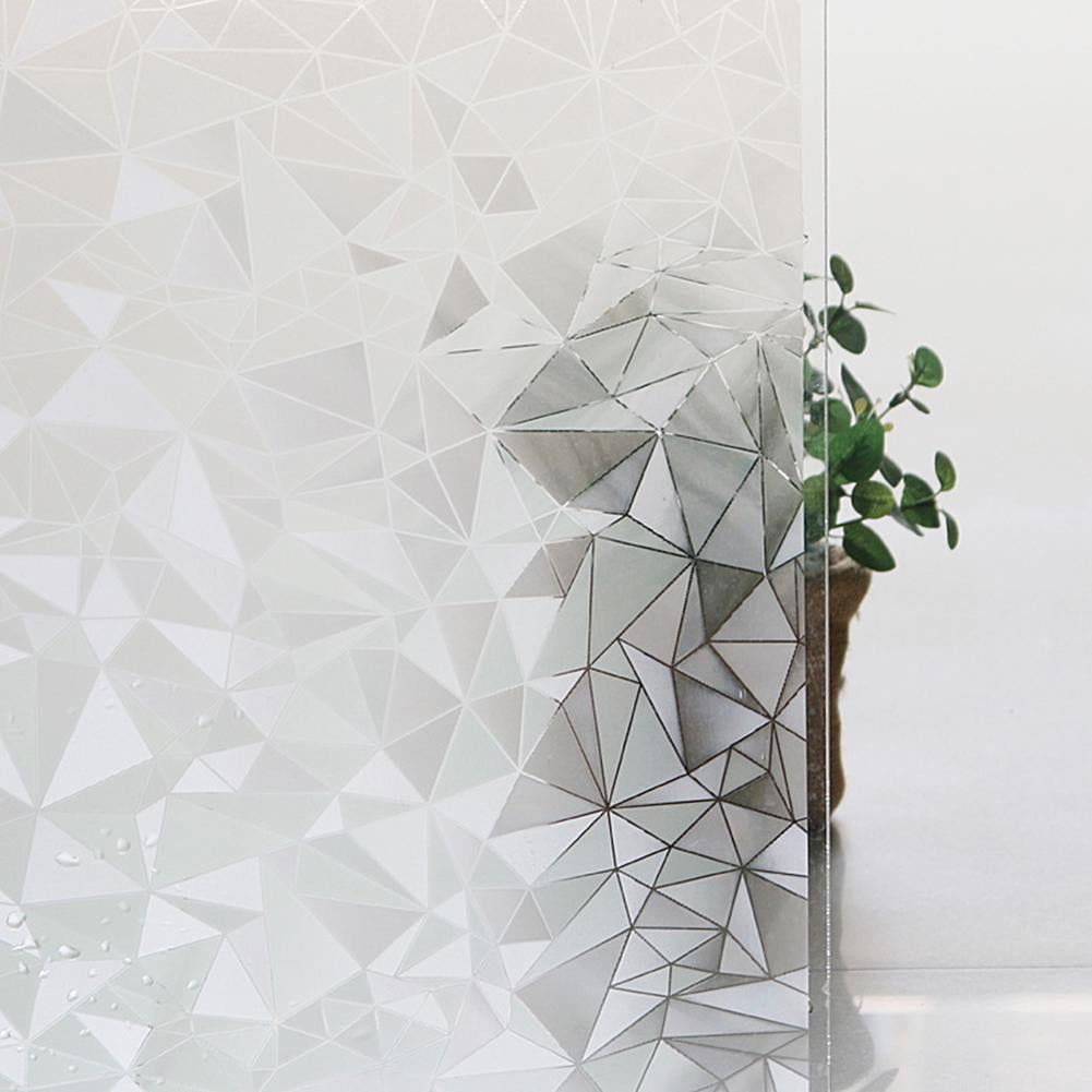 YFMHA 3D Triangle NoGlue PVC Static Window Films Frosted Glass Sticker