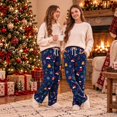 thumbnail image 3 of Hvogkswy Christmas Pajama Pants for Women Winter Drawstring High Waist Fleece Sleep Pants Holiday Loungewear Trousers with Pockets, 3 of 4