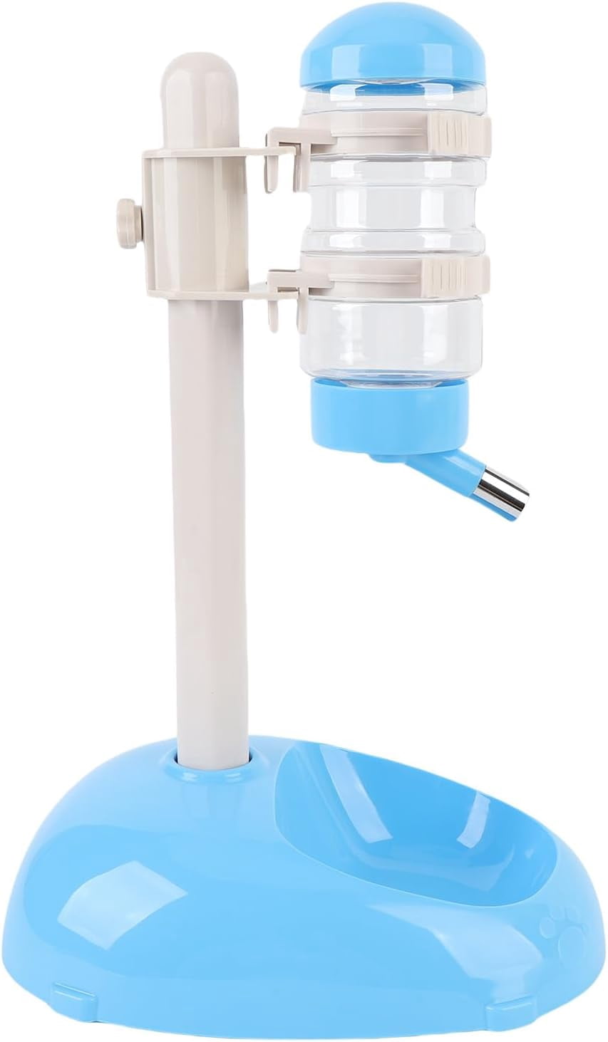 Pet Standing Water Dispenser Height Adjustable Automatic Feeder Bowl 500ml Dog Cat Blue