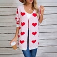 thumbnail image 2 of JFGHDG Valentines Sweater Fall Cardigans for Women Long Cardigan Print Cardigan Women's Sweaters Cardigan Heart Sweater Plus Size Lightweight Cardigan White Xl, 2 of 5