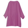 thumbnail image 5 of Loose Solid Color Women's Shirt - Stand Collar, Long Sleeve, for Casual and Festival Wear, M, Pink, 5 of 8