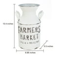 Mainstays Farmers Market Metal Milk Jug Décor with Handles, White, 10.4