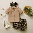 thumbnail image 2 of Baby Boys Girls Gifts 3Pcs Baby Girls Infant Clothing Set Tops Leopard Shorts Outfits Headbands Set Going Out Outfits for Girls, 2 of 9