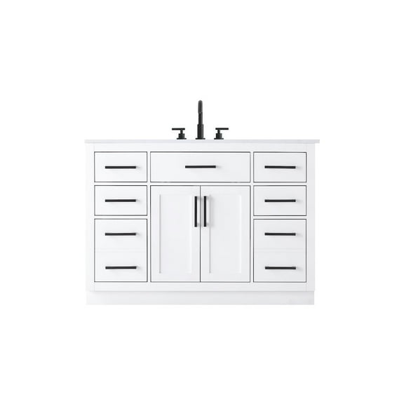 Elegant Kitchen and Bath Alden 48 Inch Single Bathroom Vanity In White