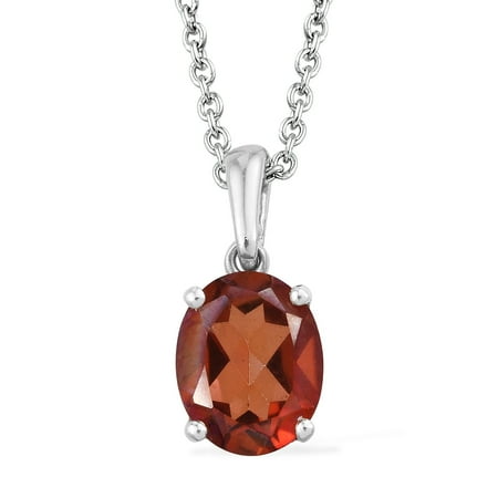 - Red Minx Quartz Platinum Plated Silver Solitaire Gift Chain Pendant Necklace 2 Cttw Size 20