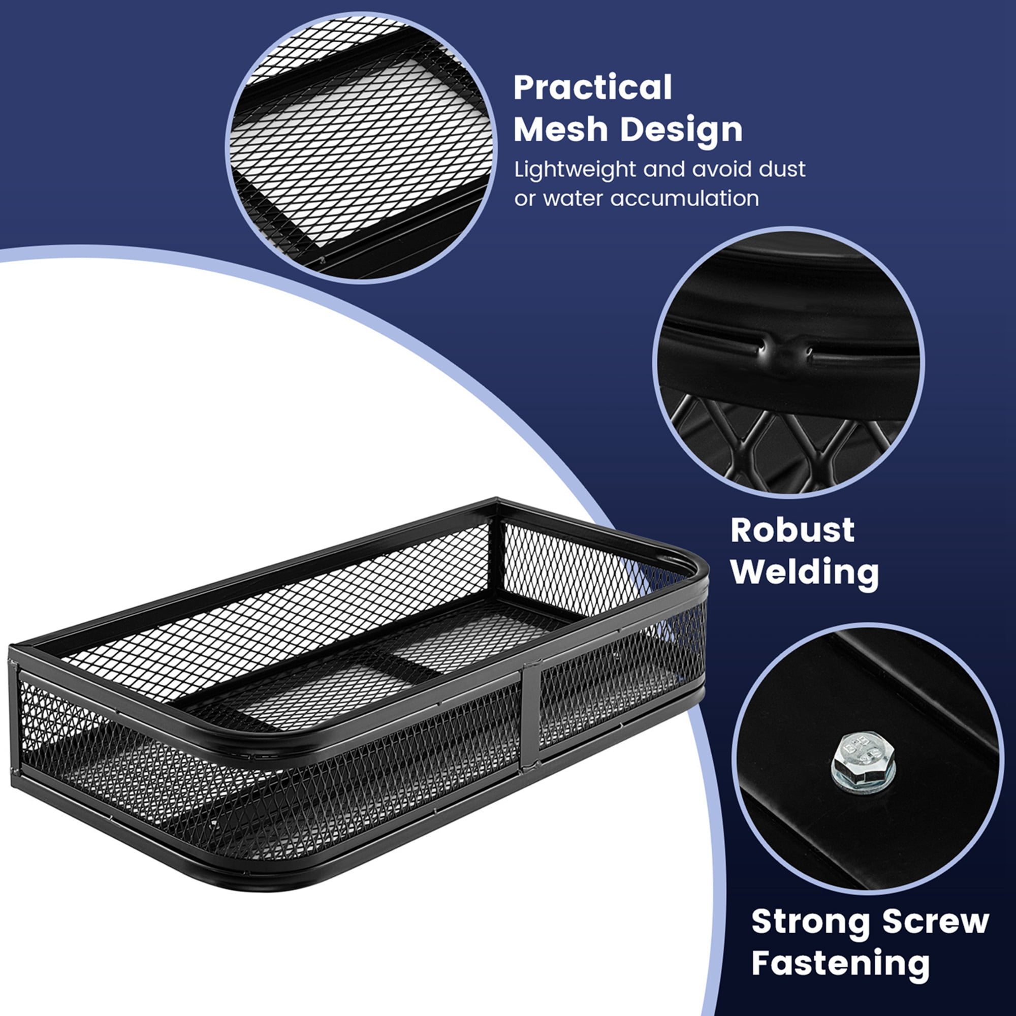 Heavy Duty Steel Universal Fit ATV Front Cargo Basket Luggage Carrier Rack