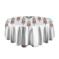 thumbnail image 5 of Round Waterproof Tablecloth 60×60 Inch, Boho Style Reusable Indoor/Outdoor Durable Table Cover for Party Kitchen Dinner Room Decor, 5 of 6