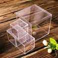 thumbnail image 1 of CNKOO 4Pcs Durable Candy Box Multiple Uses PS Transparent Cube Compact Portable Lid Case Organizer Container for Wedding Clear B, 1 of 13