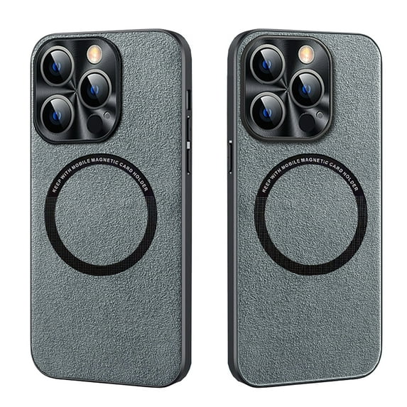 Allytech Magsafe Case for iPhone 14 6.1 inch,Luxury Premium PU Leather Magnetic Shockproof Bumper Non-Slip Soft TPU Protective Back Lightweight Slim Fit Phone Cover,For iPhone 14,Gray