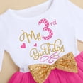 thumbnail image 4 of IBTOM CASTLE Baby Girls My 1st 2nd 3rd Birthday Polka Dots Dress with Headband Long Sleeve Sequin Princess Tutu Cake Smash One Party Gown 3 Years Hot Pink, 4 of 8