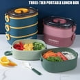 thumbnail image 6 of Lunch Box, Stackable 3 Layers Containers, Portable Large Capacity Leakproof Bento Box, 3-Tier Portable Stackable Food Container for Work Camping,7.7x5.5x7.5 Inch, 6 of 8
