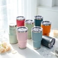 thumbnail image 7 of AQUAPHILE 30 oz Tumbler with Lid and Straw, Stainless Steel Vacuum Insulated Water Coffee Tumbler Cup, Double Wall Powder Coated Spill-Proof Travel Mug Thermal Cup,Light Blue, 7 of 7
