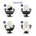 thumbnail image 4 of Geometric Office Chair Slipcover, Hand Drawn Tribal Style Ornamental Abstract Shapes in Repeated Pattern, Stretch Decorative Fabric Cover, Standard Size, Ivory and Pale Coffee, by Ambesonne, 4 of 5