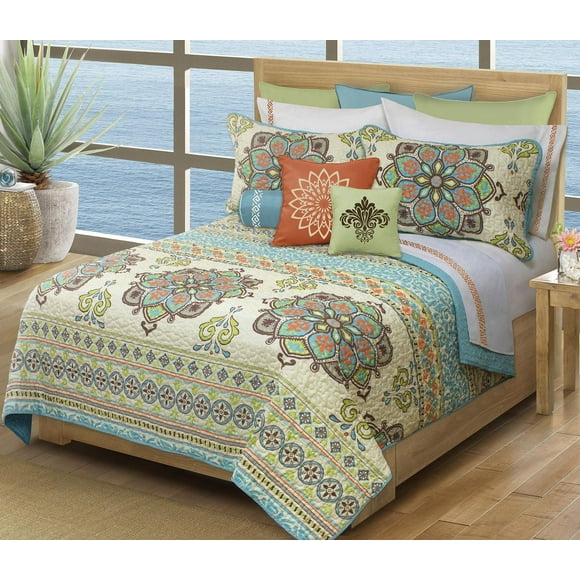 Safdie & Co. Majorque Premium Ensemble de couette en microfibre, King Size, Multi-couleur, 3 pièces
