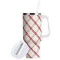 thumbnail image 2 of 30 oz Tumbler With Handle Stainless Steel Insulated Tumbler With Lid for Car Cup Holder Red and Cream Diamond Shapes, 2 of 9