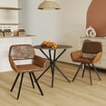 thumbnail image 1 of Homy Casa Modern 3-Piece Dining Set with 31.5 inch Faux Wood Round Table and 2 Swivel Chairs, Industrial Style for Small Spaces, 1 of 11
