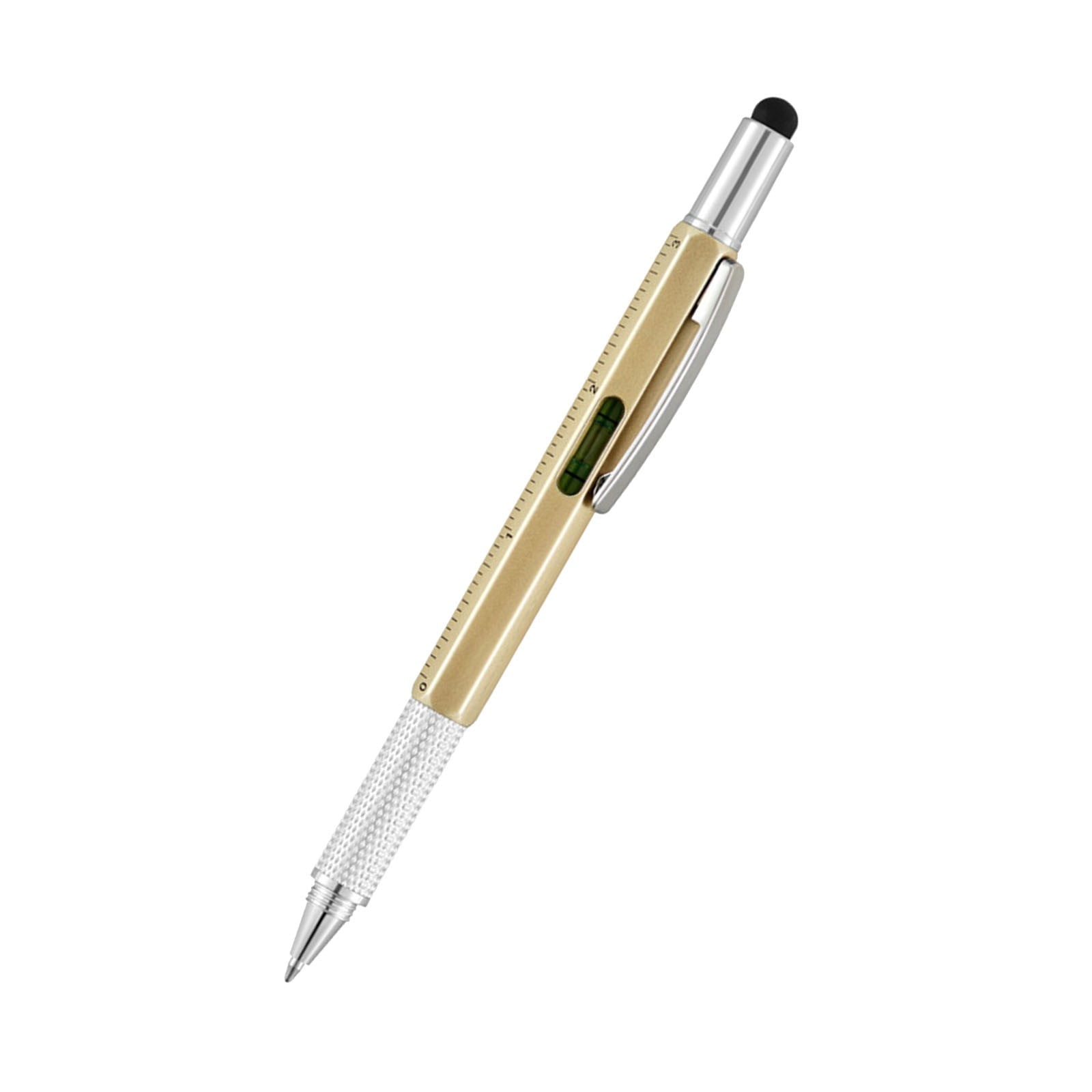 Solivara Pen Multitool Cool Gadget For Men With Ruler Screwdriver Ballpoint Gift 1ml(Gold 5.90.39*1in)