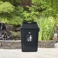 thumbnail image 5 of Fabnati 60 Liter Plastic Garbage Bin with Swing Lid, 4 Pack Extra Large Trash Can, Gray, 5 of 7