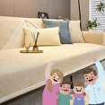 thumbnail image 1 of LAICAIW Simple Striped Chenille Anti-Scratch Couch Cover, Funnyfuzzy Sectional Sofa Cover (35.4 * 27.6IN,Beige), 1 of 7