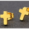 thumbnail image 2 of Stailnless Steel Tiny Size Christian Cross Stud Earrings, 2 of 4