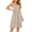 Khaki, variant on Women's Square Neck Sleeveless Tank Dress, Built-in Bra A Line Flared Midi Dress, Casual Empire Waist Sundress for Summer