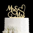 thumbnail image 1 of Topper para pastel AMINJIE Mr and Mrs acrílico espejo dorado, 1 of 8