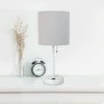 thumbnail image 5 of LimeLights White Stick Lamp with USB charging port and Fabric Shade, Gray, 5 of 9