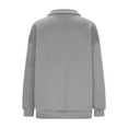 thumbnail image 5 of Womens Zip Up Sweatshirt Jacket No Hood Solid Color Casual Sports Coat Outerwear Fall Cozy Zipper Sweatshirt (L, Gray), 5 of 6