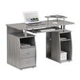 thumbnail image 3 of Techni Office Solutions 47.25" Gray Unique Techni Mobili Complete Workstation Computer Desk with, 3 of 8