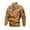 Khaki, variant on IROINNID Men's Jacket Long Sleeve Solid Color Casual Lapel Coat Jacket Washed Cotton Coat Military Tough Guy Overall Outwear & Jackets