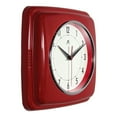 thumbnail image 2 of Infinity Instruments 9.5 Inch Retro Square Indoor Room Polyresin Wall Clock, Red, 2 of 6