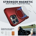 thumbnail image 2 of Designed for iPhone 12 Pro Max Case, PC + TPU Phone Cover, Compatible with MagSafe, Rotating Ring Kickstand, Ultra Slim Drop Protective Skin-Friendly Anti-Scratch Protective Phone Cover, Red, 2 of 7
