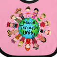 thumbnail image 4 of Inktastic Peace Through Unity Boys or Girls Baby Bib, 4 of 4