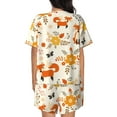 thumbnail image 3 of Naloa Flower Fox Women's Short-Sleeved Pajama Set, Loungewear, Summer pajamas, Breathable Cozy - X-Large, 3 of 9