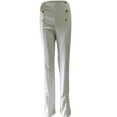 thumbnail image 7 of Tuphregyow Women's Fashion Slim Flare Pants Clearance Breathable Solid Trendy New Style Classic Elegant Elastic Straight Leg Pants Mid Waist Button with Pockets Pants Outdoor White M, 7 of 7