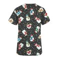 thumbnail image 5 of Puntoco, blusas con cuello en V y manga corta a la moda para mujer, blusa de bolsillo con estampado de uniforme de trabajo, tops Puntoco Puntoco-4207, 5 of 5