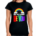 thumbnail image 2 of Be You LGBT Pride Rainbow Flag Gay Lesbian Pride Ally Womens T Shirts, 2 of 8