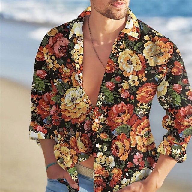 Camisa de hombre hawaiana con estampado floral y mariposas, tendencia de moda primavera-verano 2024, gran oferta, nueva, para ocio al aire libre, Vaion, talla grande