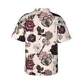 thumbnail image 4 of Xecao Retro Red Black Roses print Hawaiian shirt - a stylish short-sleeve button-down for men, perfect for casual beach and tropical outings., 4 of 9