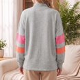 thumbnail image 4 of Oversized Color Block Sweatshirts for Womens Mock Neck Pullover Tops Long Sleeve Side Slits Drop Shoulder Shirt with Pockets Light Gray 2XL, 4 of 9