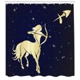 thumbnail image 3 of Ambesonne Sagittarius Shower Curtain, Centaur Motif, 69"Wx84"L, Pale Yellow Dark Blue, 3 of 3